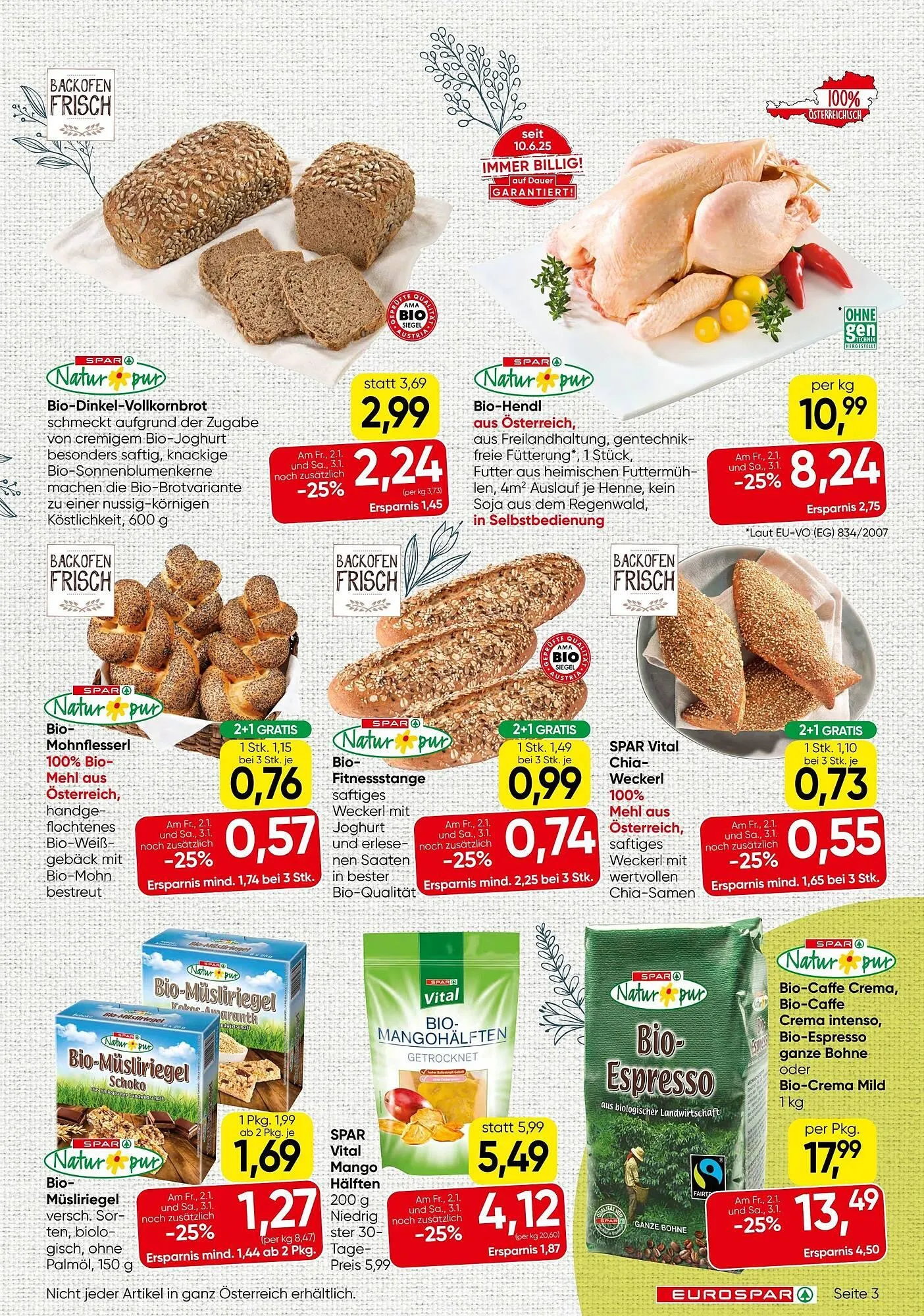 Eurospar Flugblatt von 2. Jänner bis 14. Jänner 2026 - Flugblätt seite  3