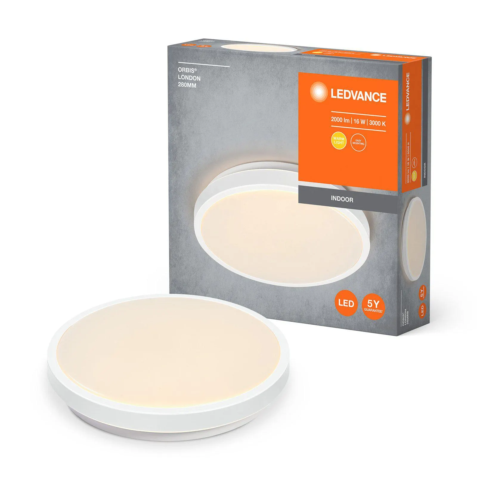 LEDVANCE Orbis London LED-Deckenleuchte Ø28cm weiß