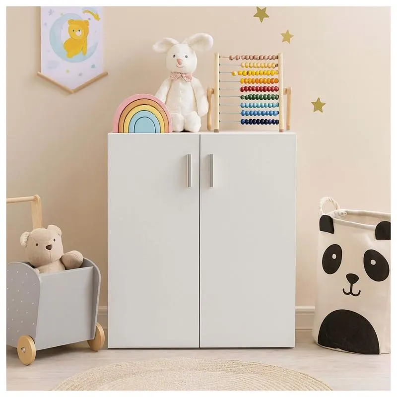 HTI-Living Kommode mit 2 Regalfächern Nina Weiß Weiß