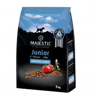 MAJESTIC Hund Junior 3kg mit Geflügel und Reis