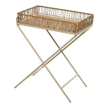Tablett-Beistelltisch Raffia