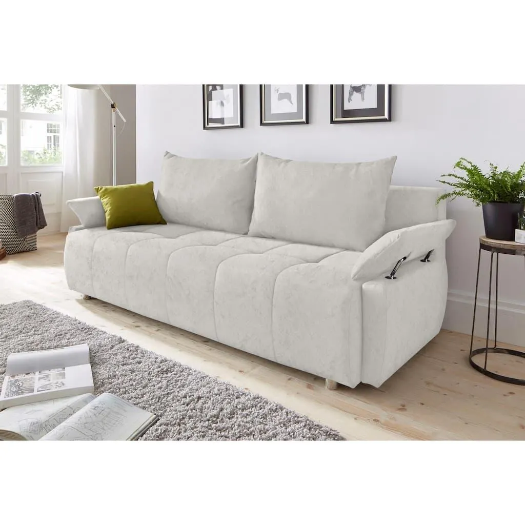 COLLECTION AB Schlafsofa »Funtastic, B: 212 cm, Liegel. 145x187 cm« Bettfunktion, Bettkasten, Armteilverstellung & 1 Zierkissen, Federkern