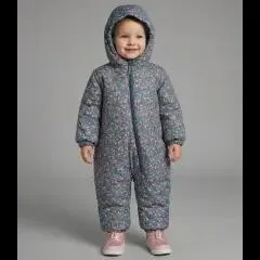 Geblümter Skianzug Teddykopf Baby, gefüttert