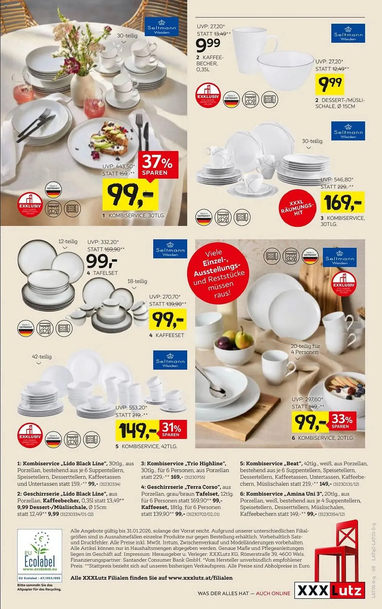 XXXLutz Prospekt von 29. Dezember bis 31. Jänner 2026 - Flugblätt seite  8