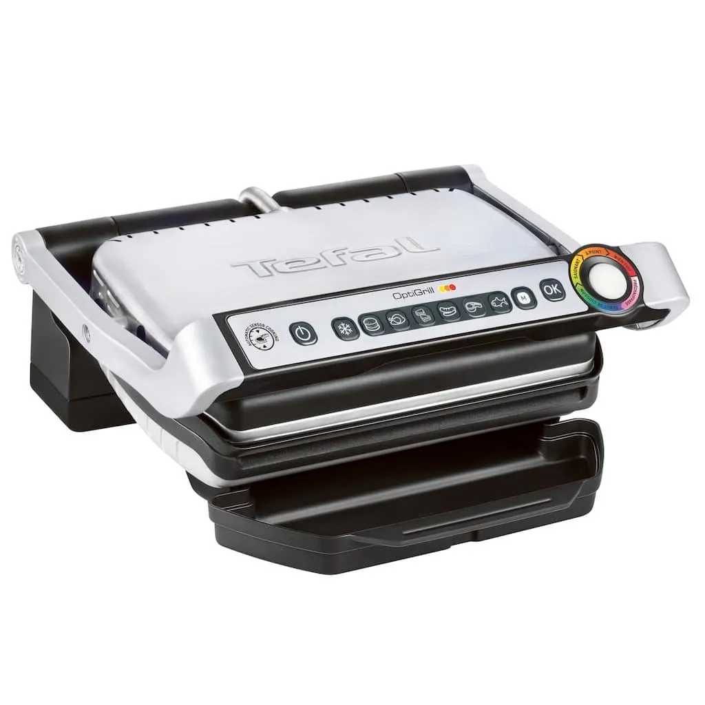 Tefal Kontaktgrill »OptiGrill, 6 automatische Programme, ein manuelles Programm« 2000 W spülmaschinengeeignete Platten und SaftauffangbehälterGC705D