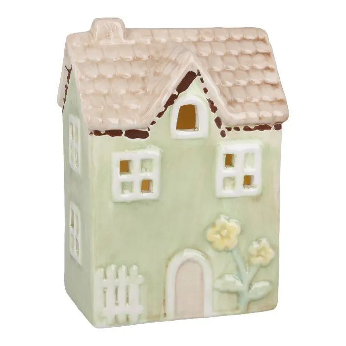 LED-Haus Frühling, grün, 17 cm