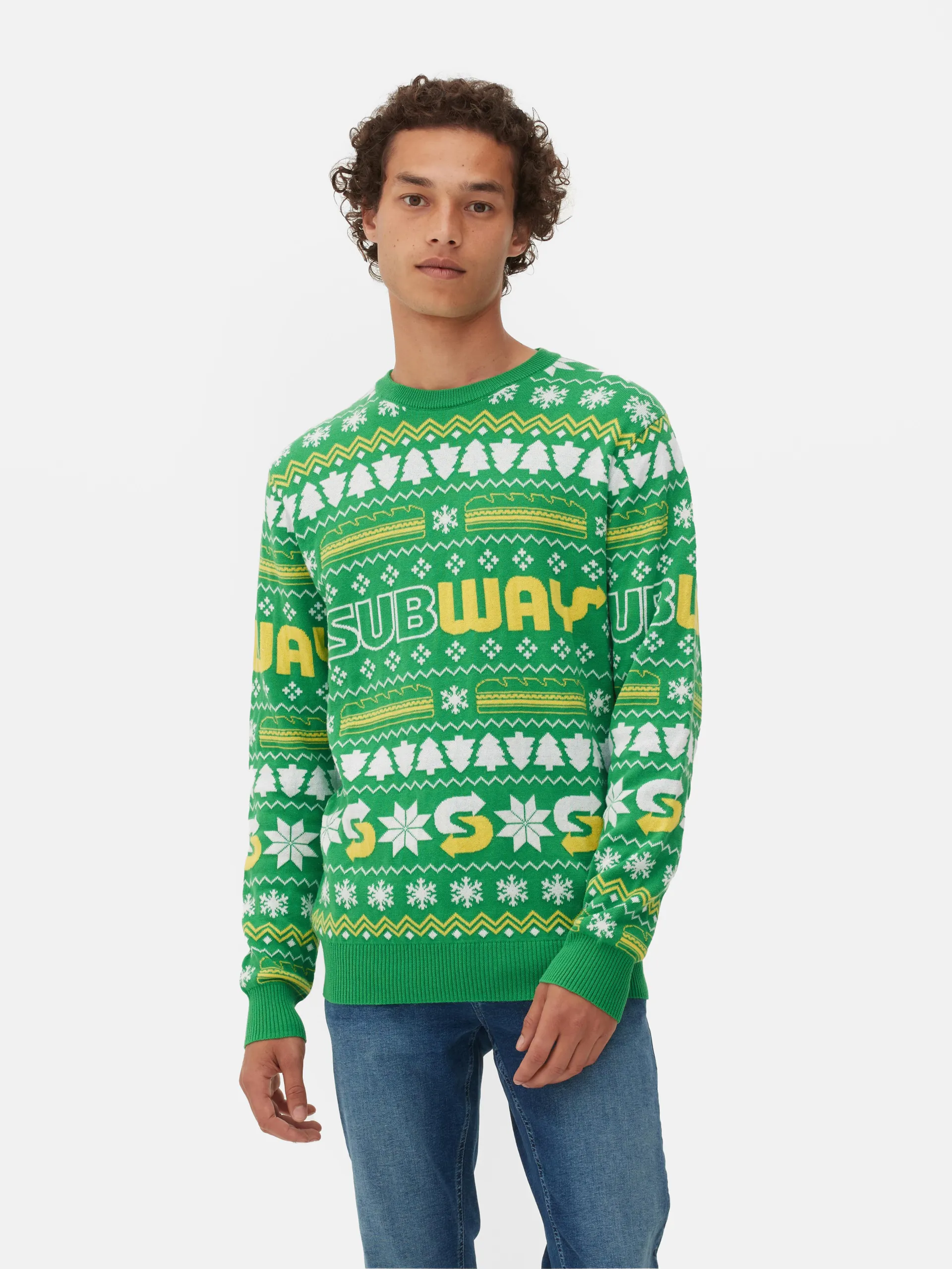 „Subway“ Weihnachtspullover mit Norwegermuster