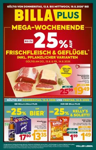 BILLA PLUS Flugblatt von 13. August bis 19. August 2026 - Flugblätt seite 1