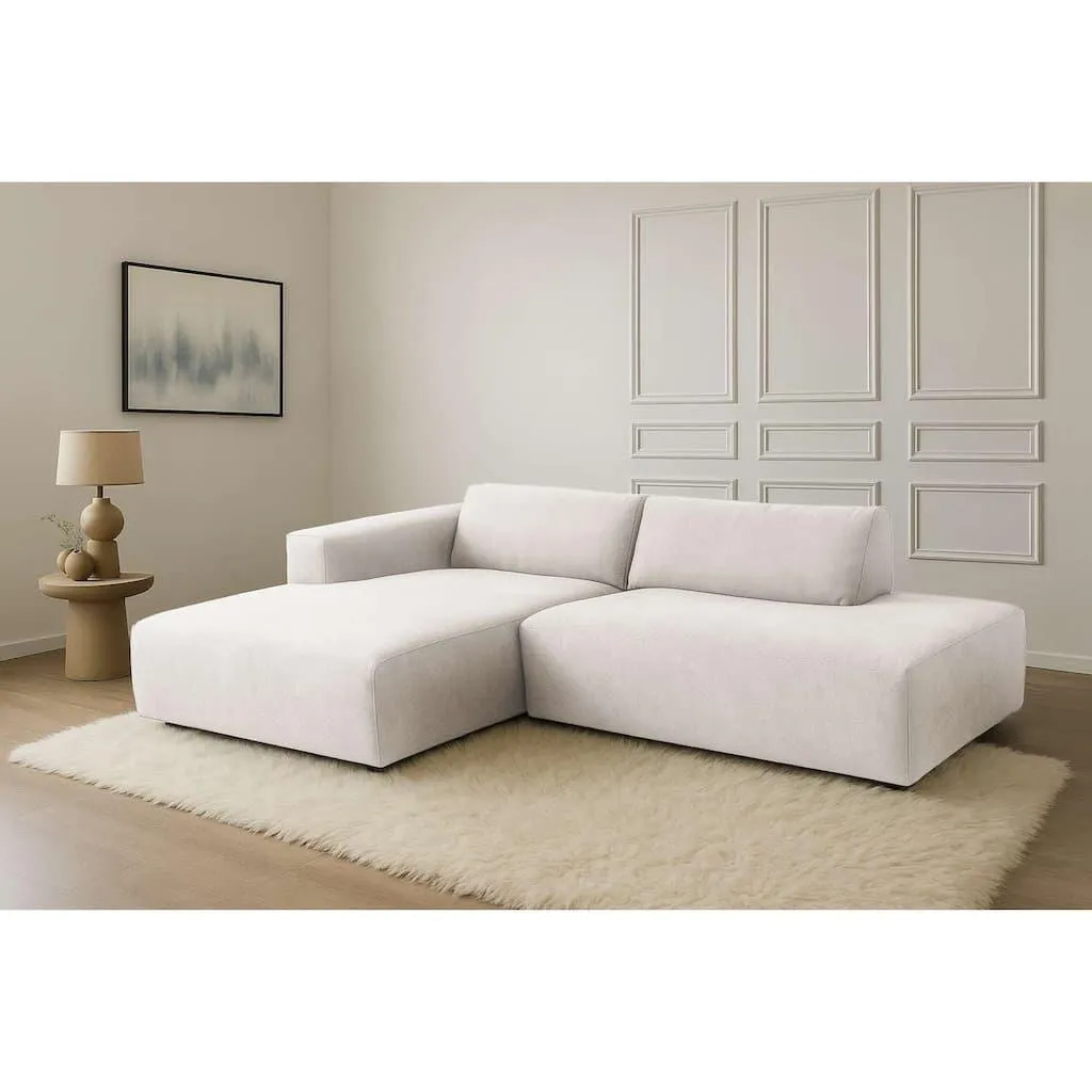 Home affaire Ecksofa »Noord mit Kedernaht, Breite 227 cm, L-Form« Cord, Struktur, Webstoff, mit Wellenunterfederung, Massivholzrahmen