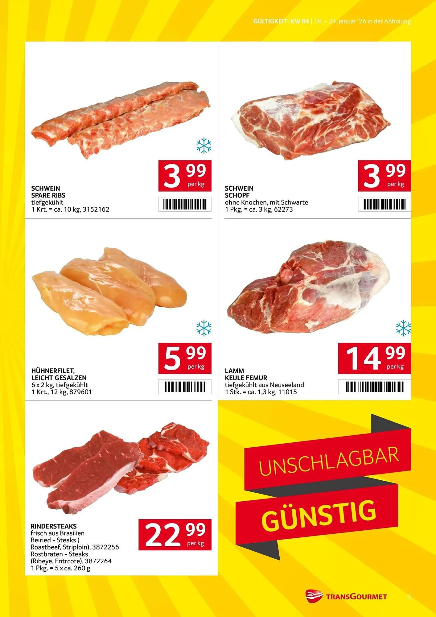 Transgourmet Flugblatt von 19. Jänner bis 25. Jänner 2026 - Flugblätt seite  3