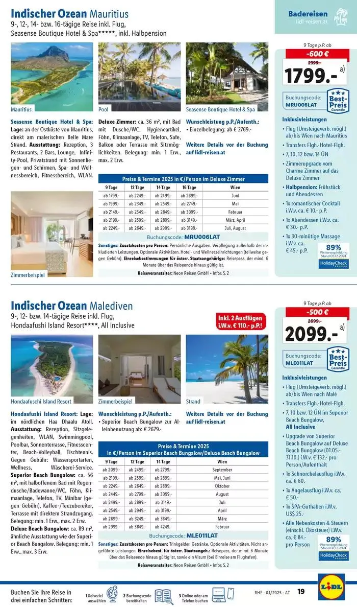 Aktuelle Reiseprospekte Hauptprospekt Jänner von 30. Dezember bis 31. Jänner 2025 - Flugblätt seite  19