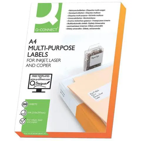 Universaletiketten 105x74 mm weiß 200 Blatt Q-CONNECT KF15564