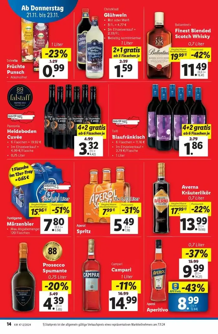 Große Auswahl an Angeboten von 21. November bis 27. November 2024 - Flugblätt seite 14
