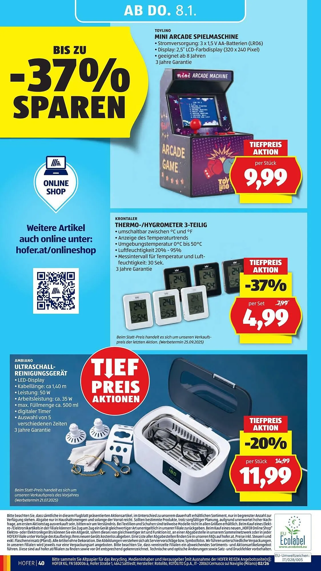 Hofer Flugblatt von 2. Jänner bis 9. Jänner 2026 - Flugblätt seite  44