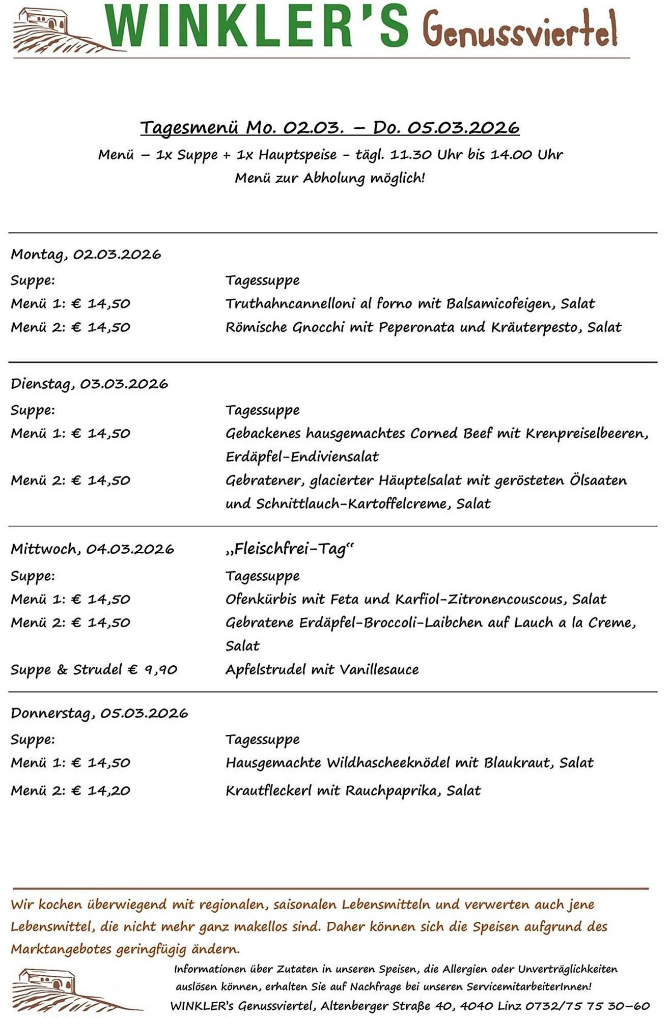 Winkler Markt Flugblatt von 2. März bis 5. März 2026 - Flugblätt seite  1