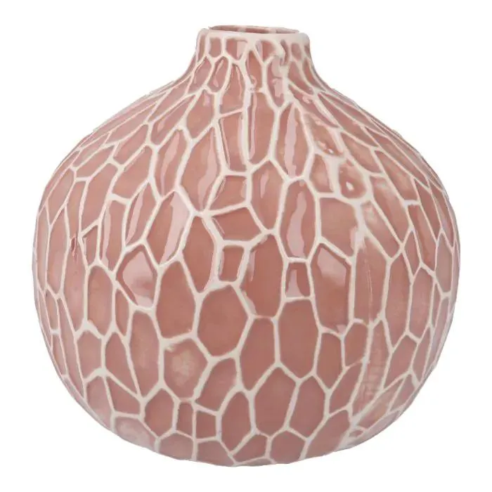 Vase Muster, Mosaik/rosa, 12 cm