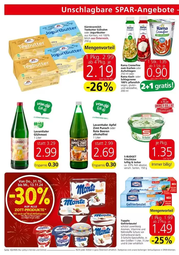 Rabatte und Aktionen von 30. Oktober bis 13. November 2024 - Flugblätt seite 10