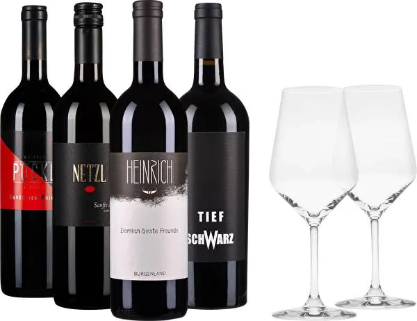 Rotwein Probierpaket + 2 Gläser gratis