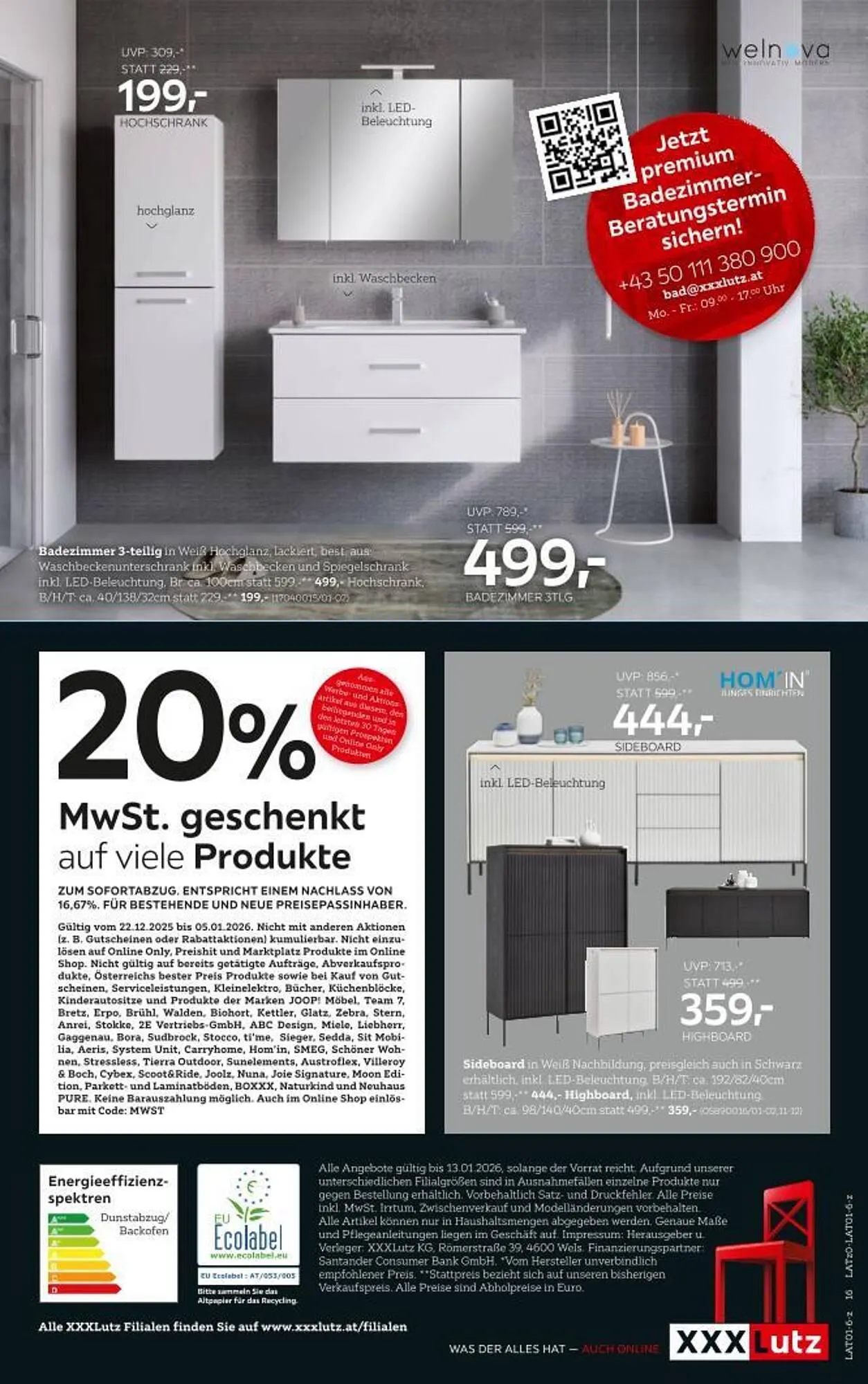 XXXLutz Prospekt von 22. Dezember bis 13. Jänner 2026 - Flugblätt seite  16