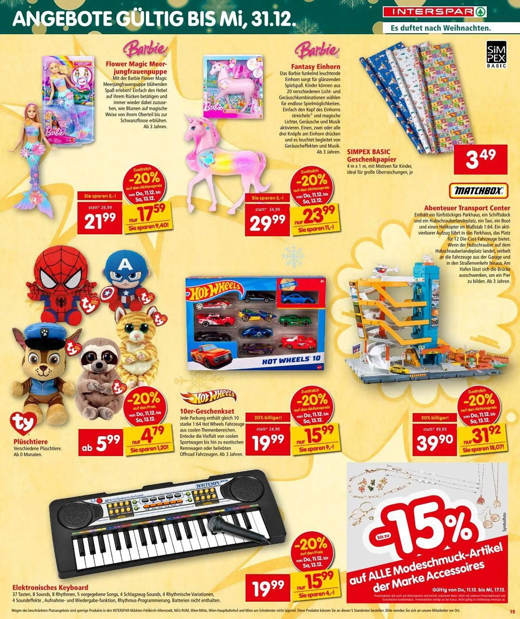 Interspar Flugblatt von 11. Dezember bis 17. Dezember 2025 - Flugblätt seite  19