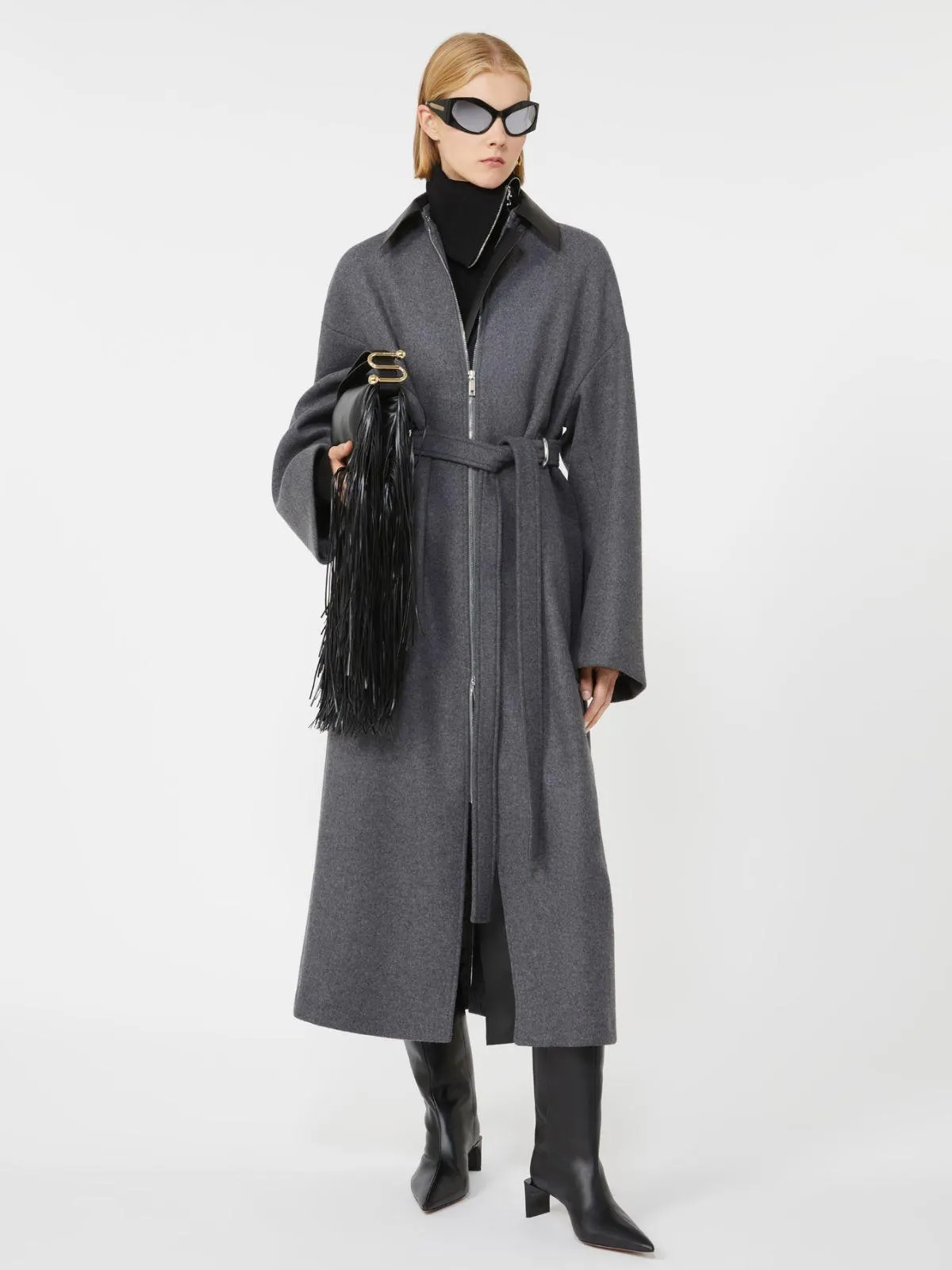 Mantel aus Wolle - Anthrazit