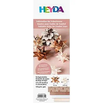 Papierstreifen-Set Fröbelsterne, roségold, 96 Streifen