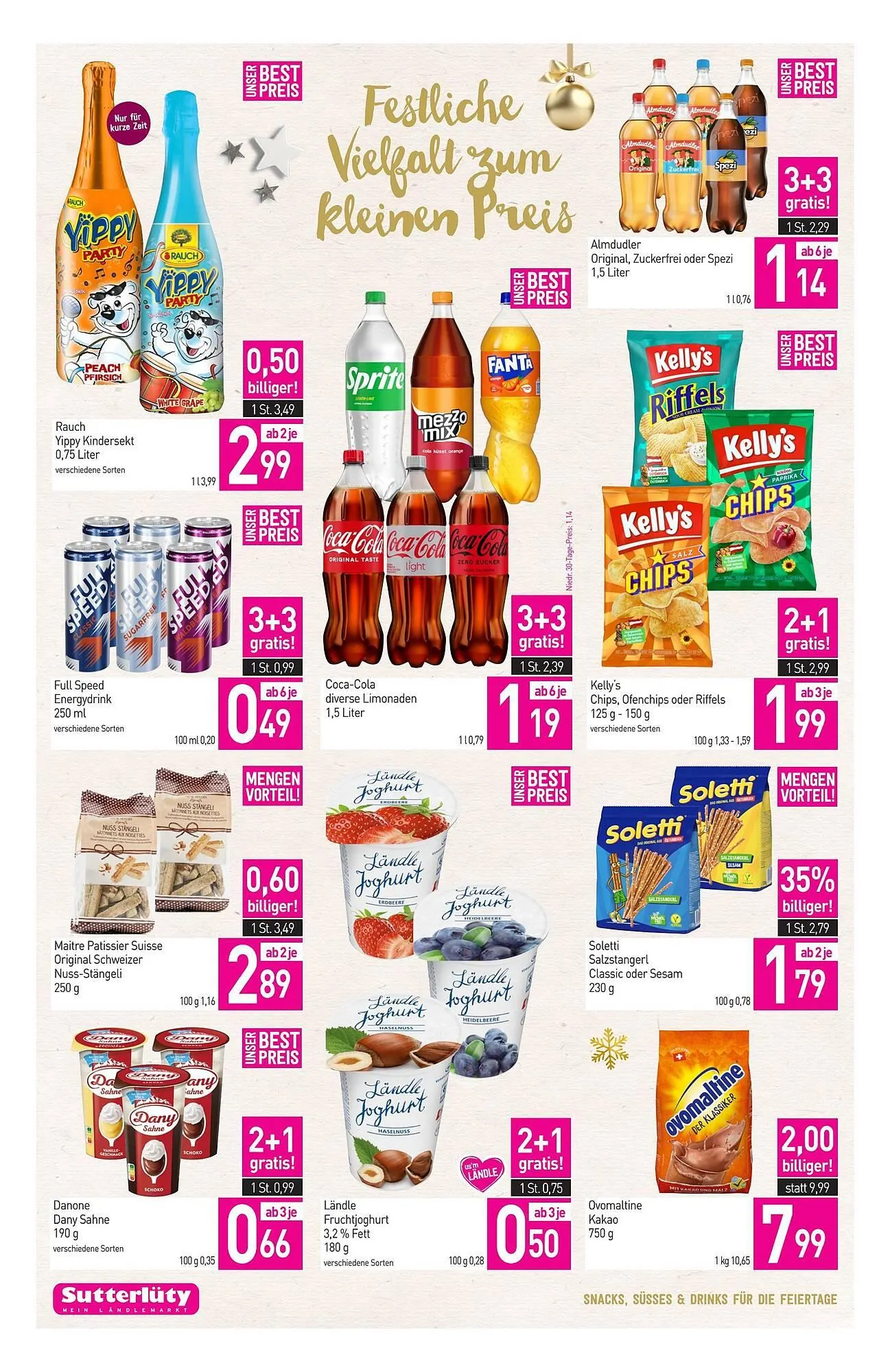 Sutterlüty Flugblatt von 22. Dezember bis 27. Dezember 2025 - Flugblätt seite  14