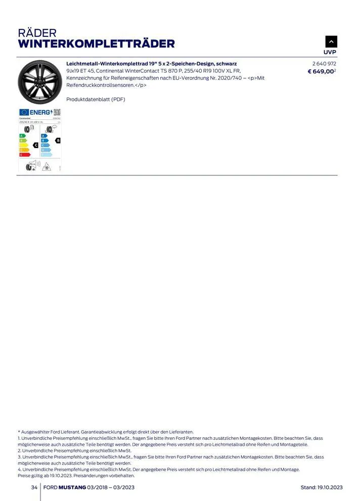 FORD MUSTANG von 2. November bis 2. November 2024 - Flugblätt seite  34