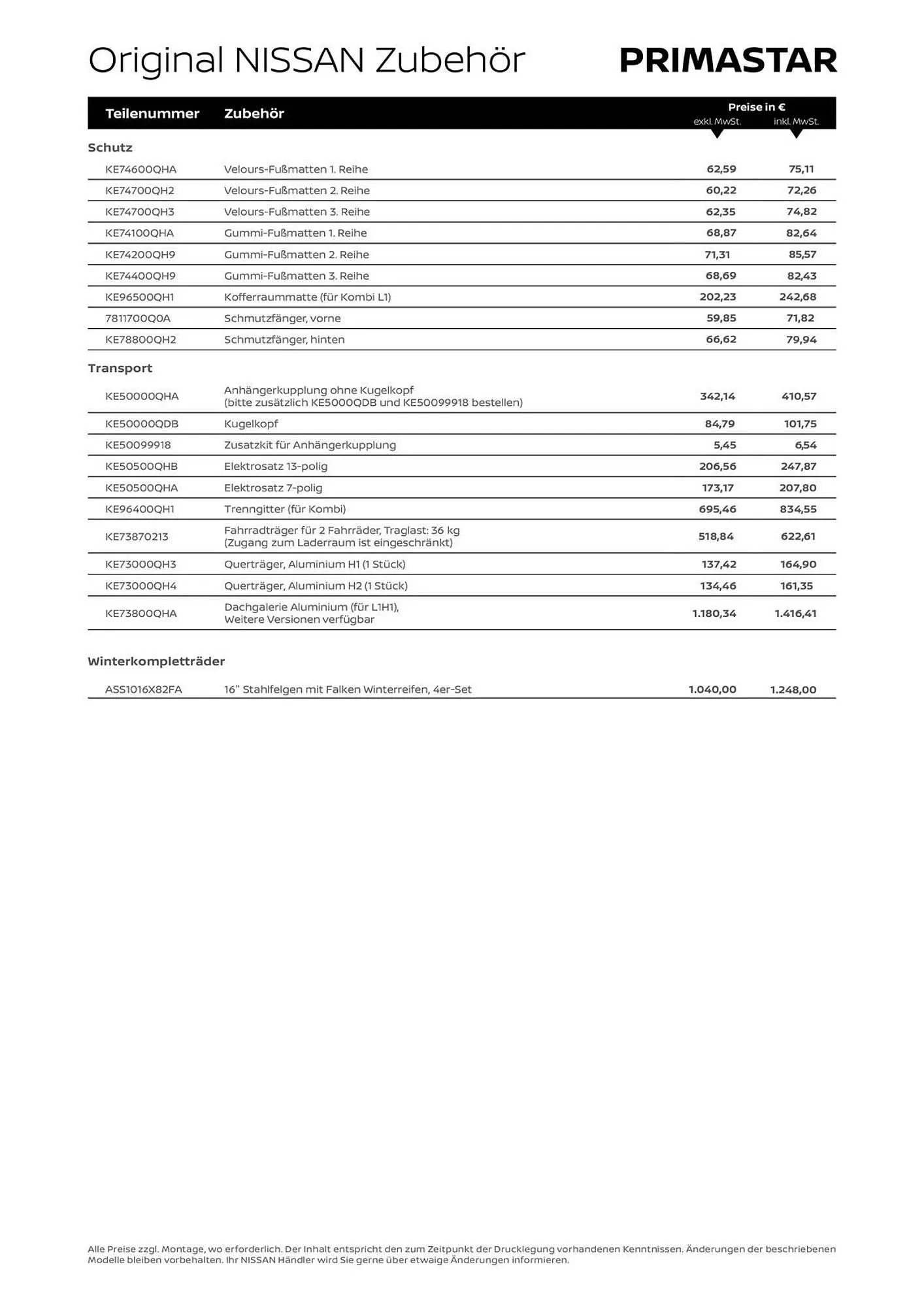 Nissan Primaster Flugblatt von 30. September bis 8. Jänner 2026 - Flugblätt seite 6