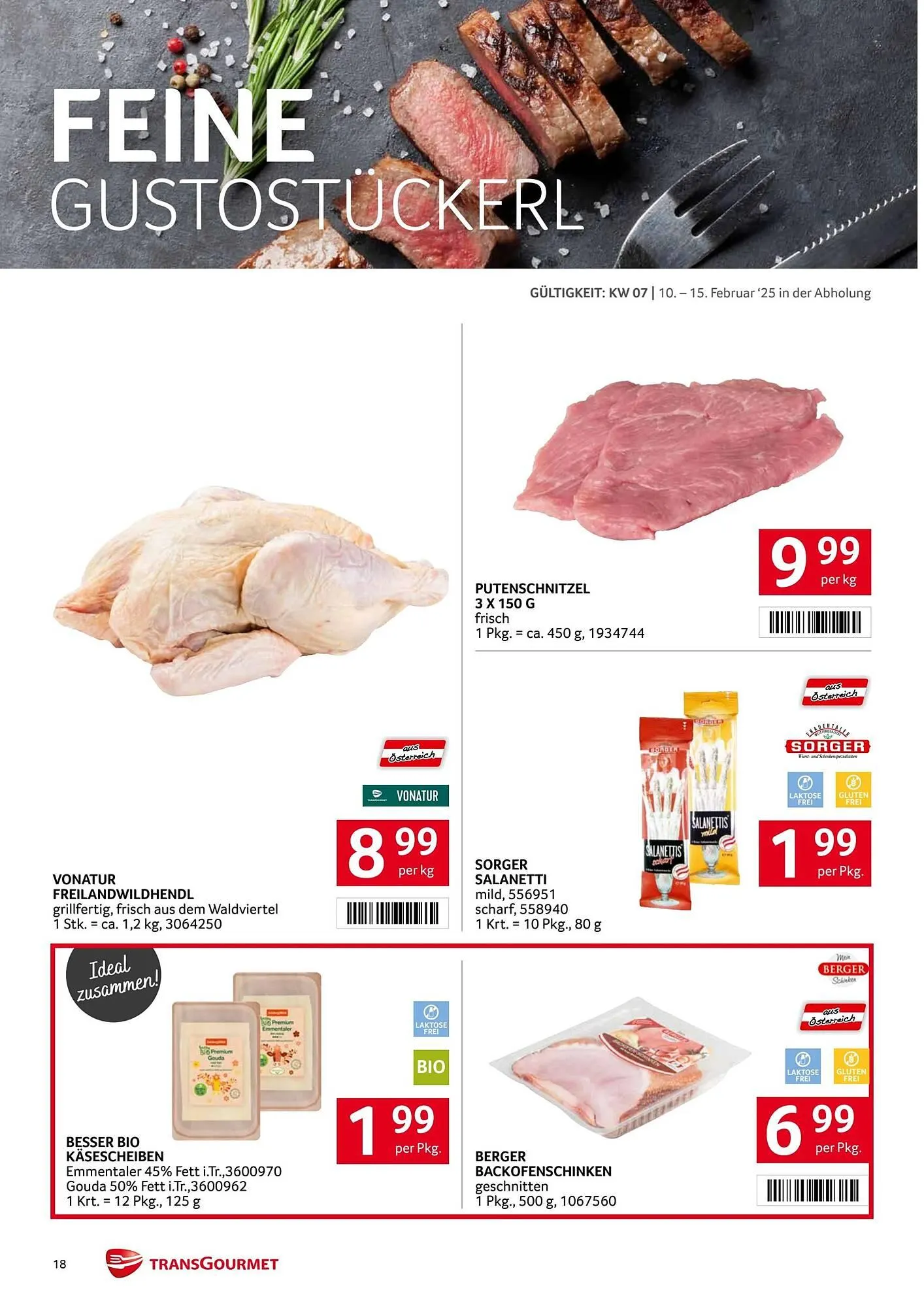 Transgourmet Flugblatt von 10. Februar bis 16. Februar 2025 - Flugblätt seite  18
