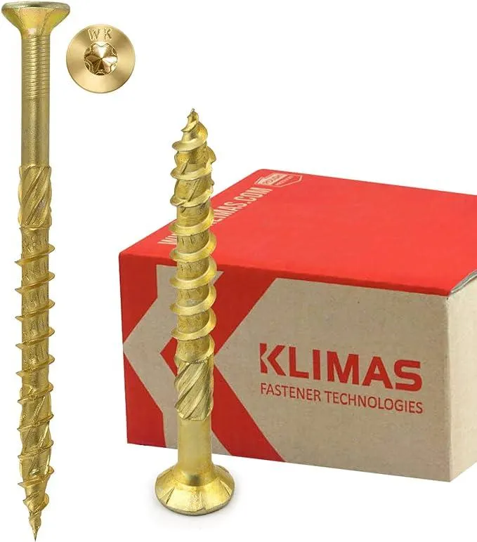 KLIMAS Holzschrauben Torx - Spanplattenschrauben Gelb - Senkkopfschrauben - Terrassenschrauben - Universalschrauben - Dachkonstruktion Schrauben Set - Holzschrauben 4x40 mm - 400 Stück