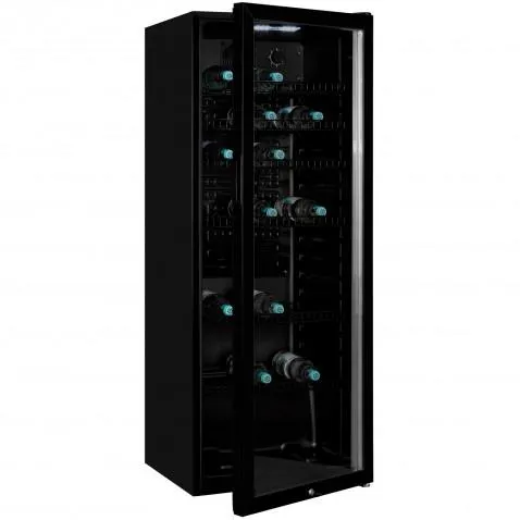 Exquisit GKS240-GT-160C schwarz Glastürkühlschrank, Getränkekühlschrank