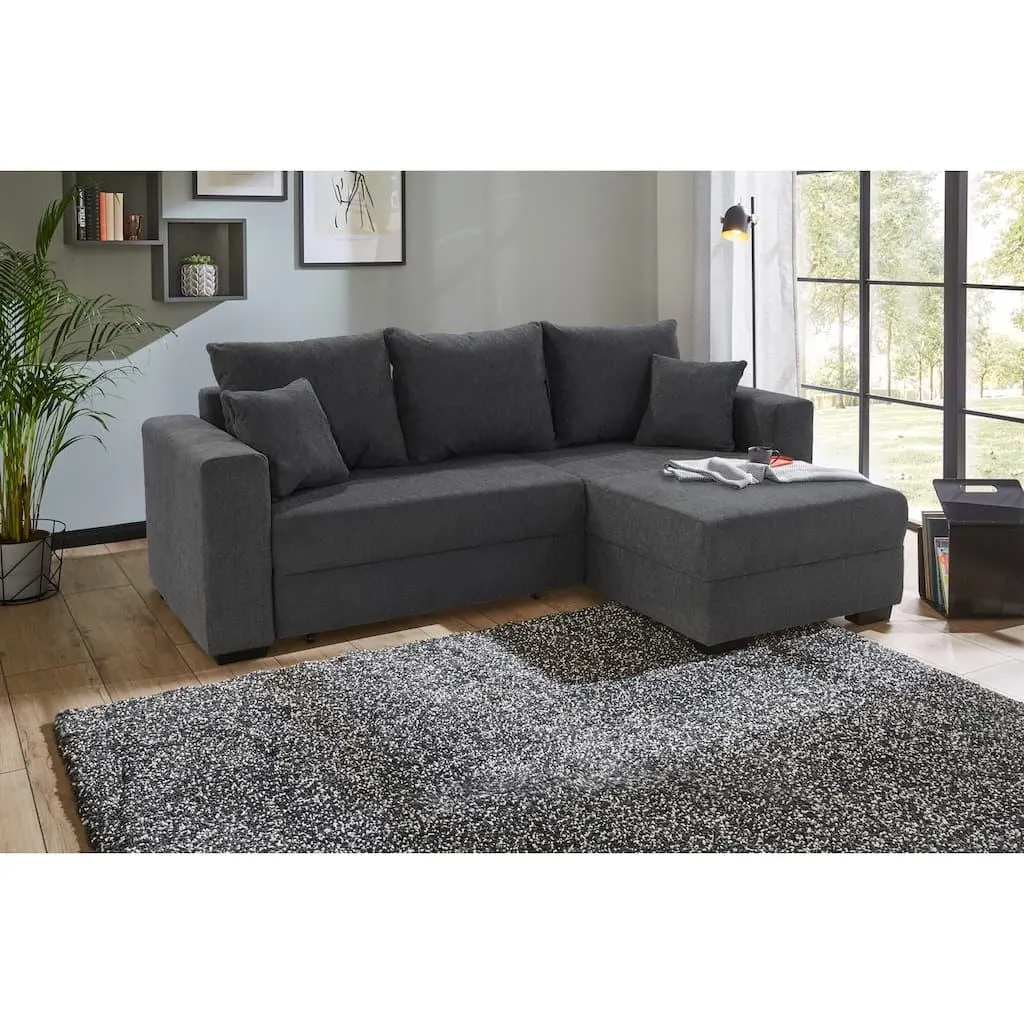 Jockenhöfer Gruppe Ecksofa »Elmau L-Form, B: 235cm« mit Bettfunktion, Bettkasten & 2 Zierkissen