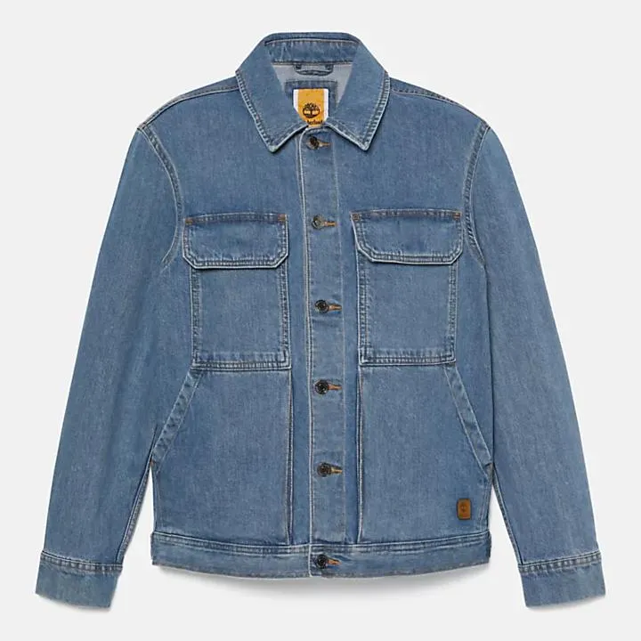 Denim-Truckerjacke mit Refibra™-Technologie für Herren in Dunkelblau