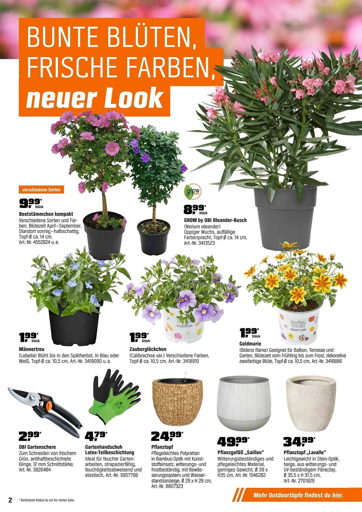 OBI Flugblatt von 1. April bis 1. Mai 2026 - Flugblätt seite  2
