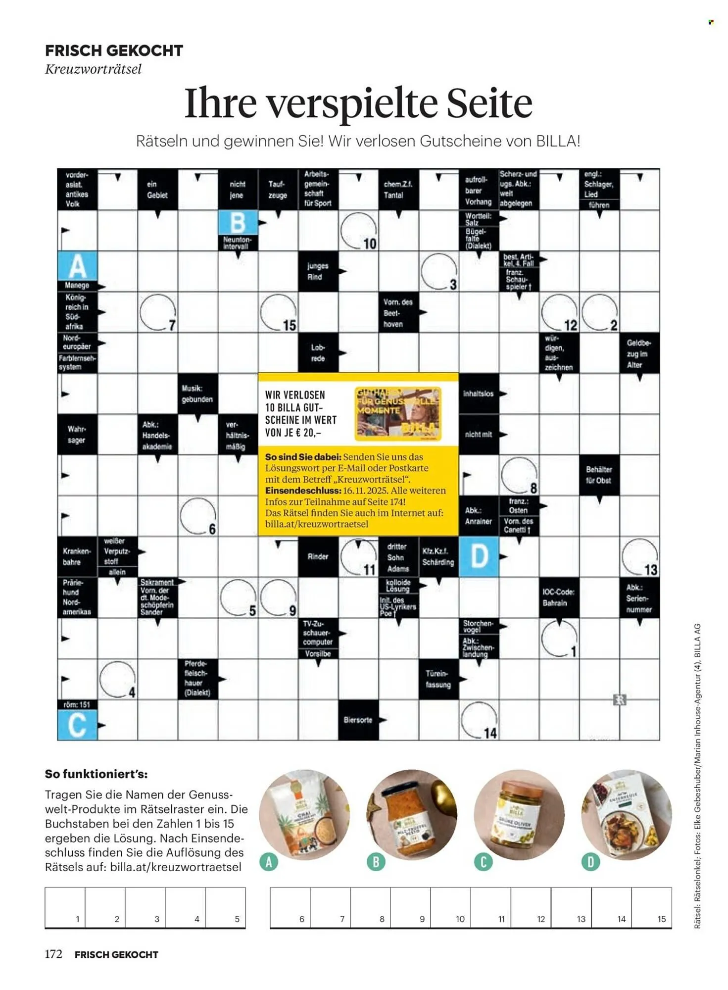 Billa Flugblatt von 1. November bis 30. November 2025 - Flugblätt seite 168