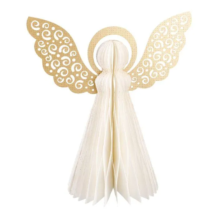 Deko-Engel Wabe, offwhite, 30 cm