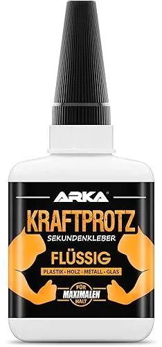 50 g Sekundenkleber extra stark | Inkl. Anti-Austrocknungs-Spitze | KRAFTPROTZ | Flüssiger Superkleber | Universell verwendbar zum Kleben von Plastik, Kunststoff, Glas, Holz, Stein, Metall uvm.