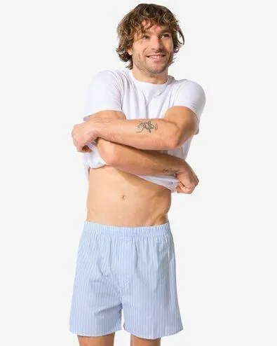 losse herenboxer strepen blauw