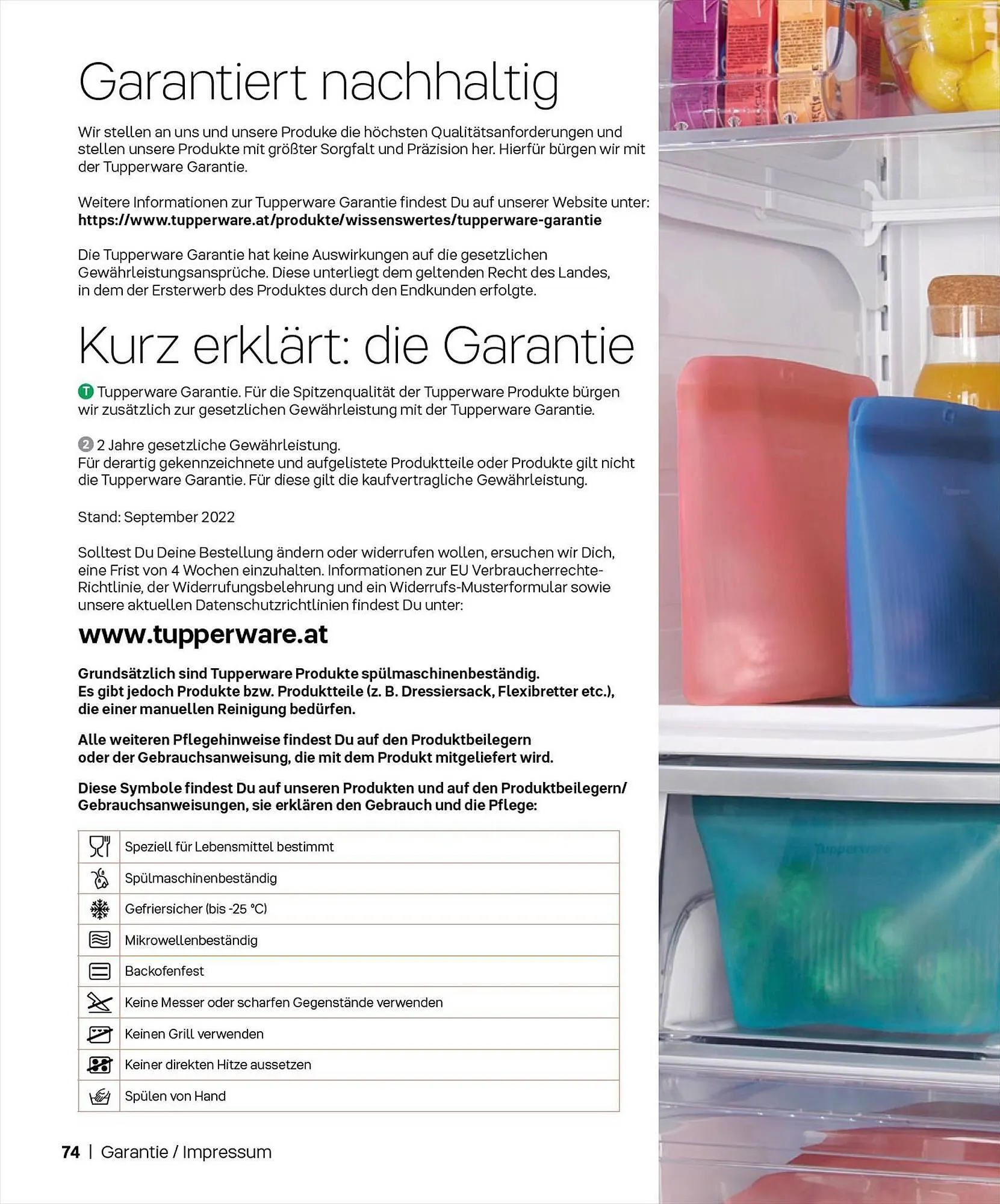 Tupperware Flugblatt von 1. September bis 29. Februar 2024 - Flugblätt seite  74