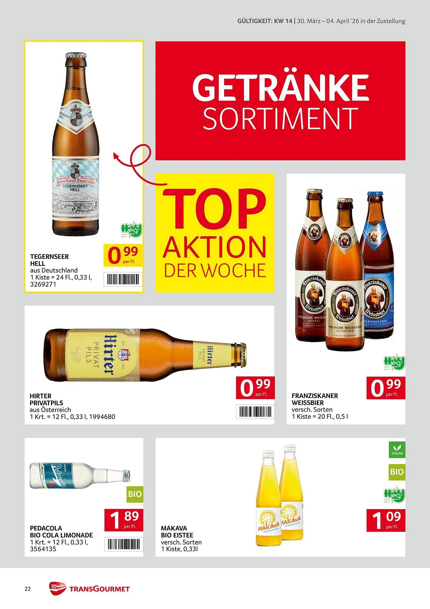 Transgourmet Flugblatt von 30. März bis 4. April 2026 - Flugblätt seite  22