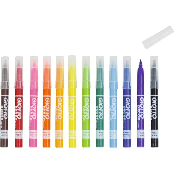 LYRA GIOTTO Decor Textilstifte Neon, 12 Farben