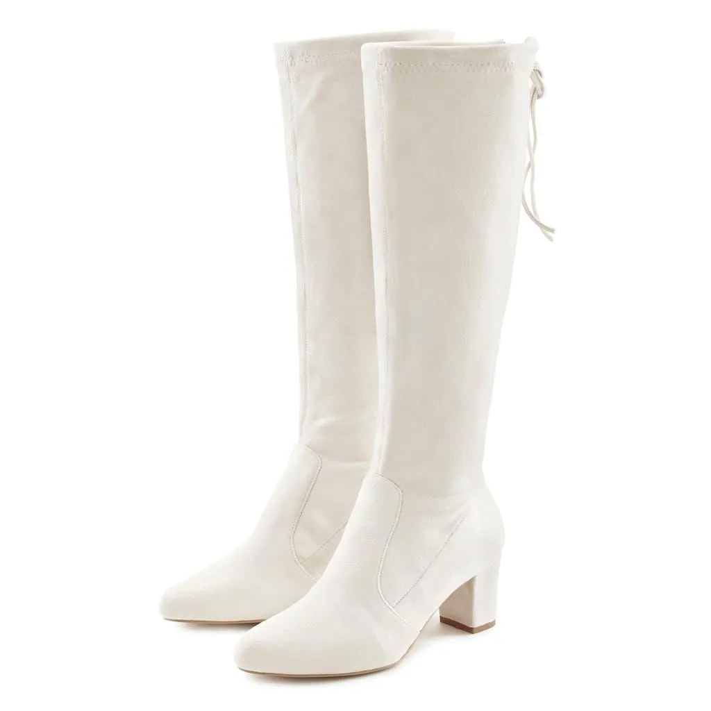 LASCANA Schlupfstiefel Schlupfboots, Slouchy Boots, Slip-On, Stretch & Blockabsatz