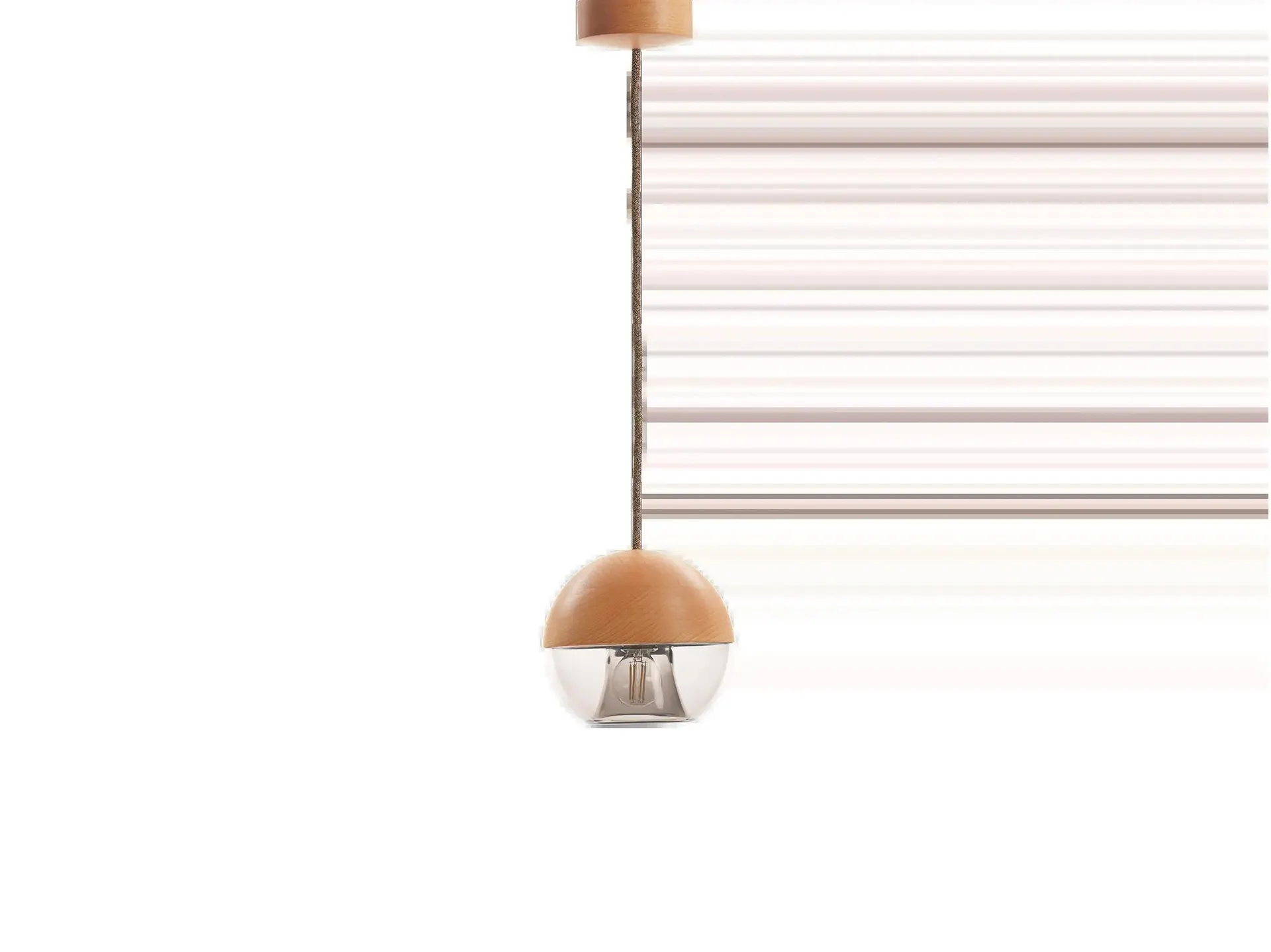 Hängeleuchte Avo inkl. Leuchtmittel, Ø 16 cm, Glas braun getönt, Buche