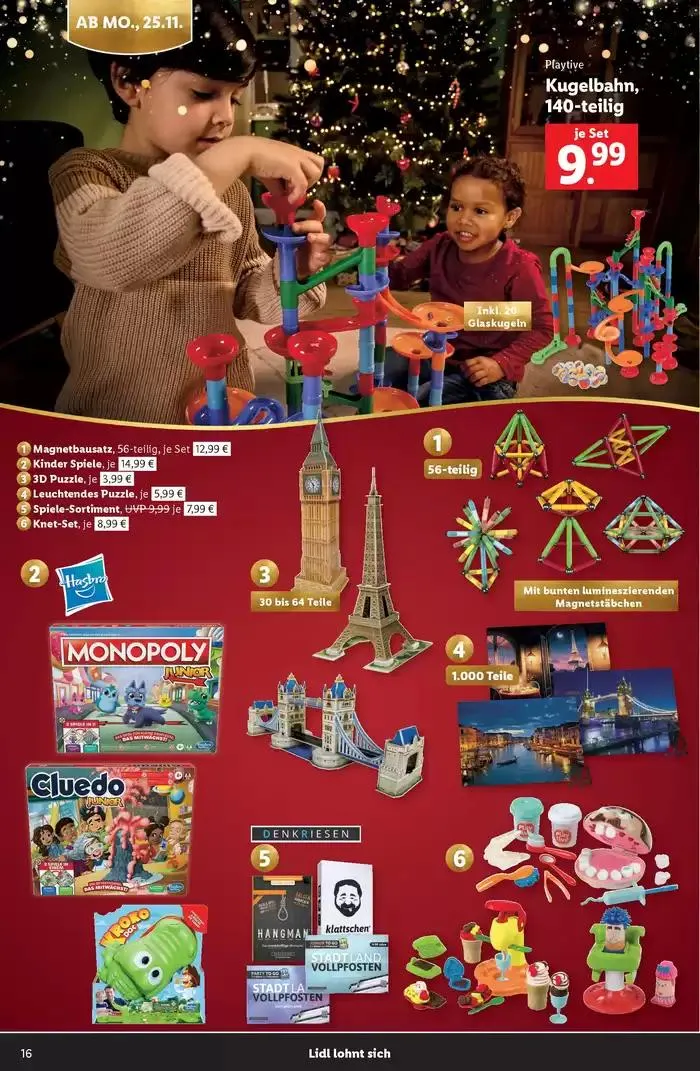 Sonderflyer Spielwarenkatalog von 4. November bis 14. Dezember 2024 - Flugblätt seite  16