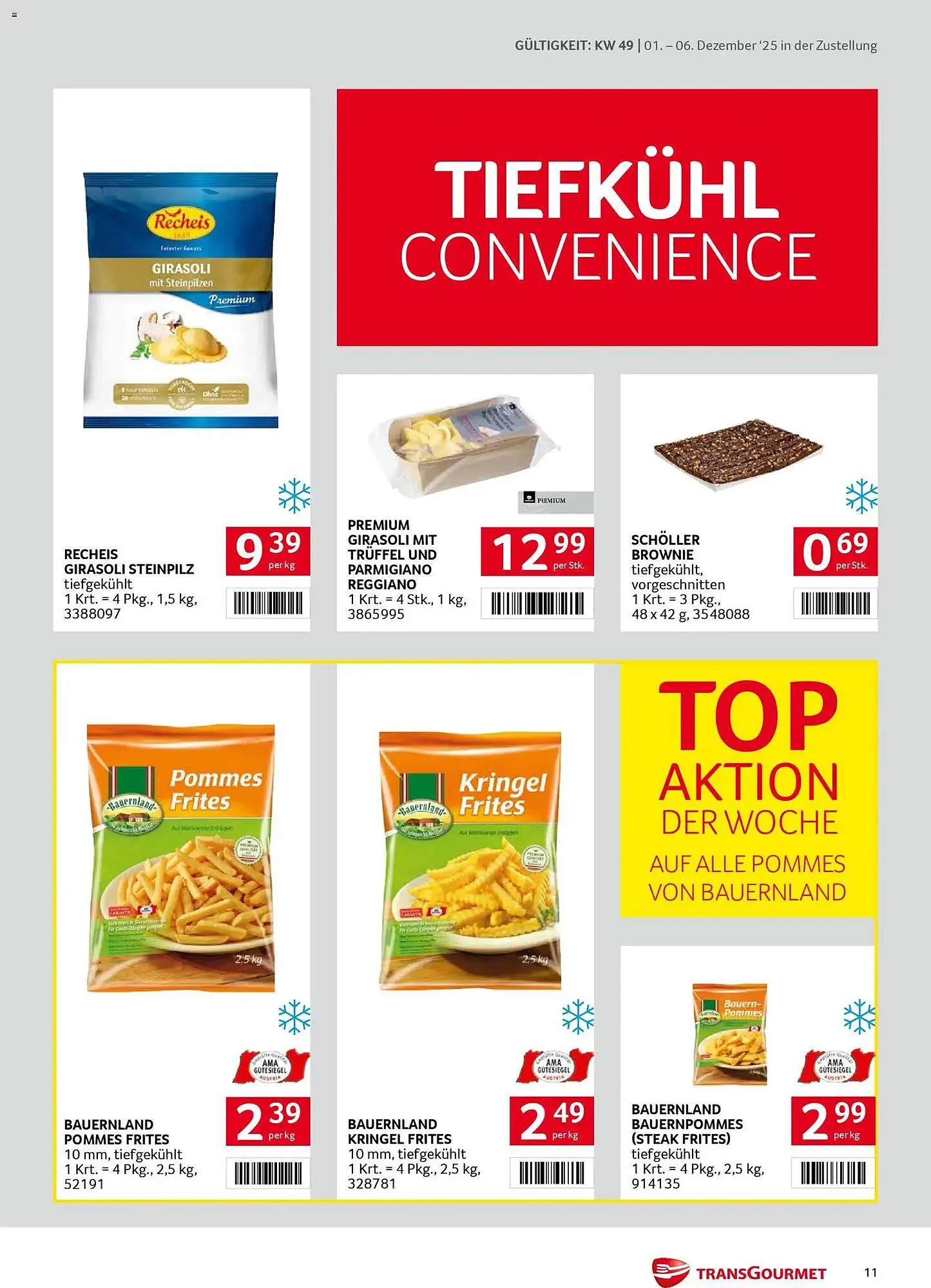 Transgourmet Flugblatt von 1. Dezember bis 6. Dezember 2025 - Flugblätt seite 11