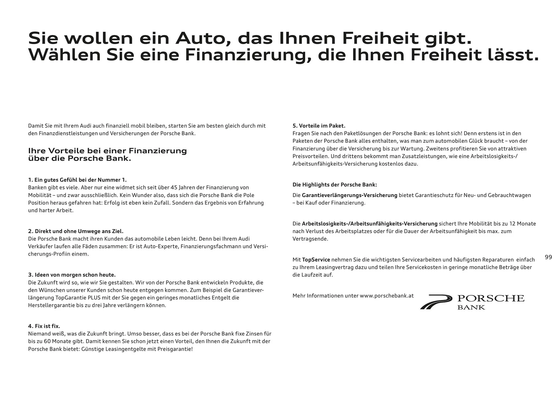 Audi Flugblatt von 20. November bis 22. Juli 2026 - Flugblätt seite  99