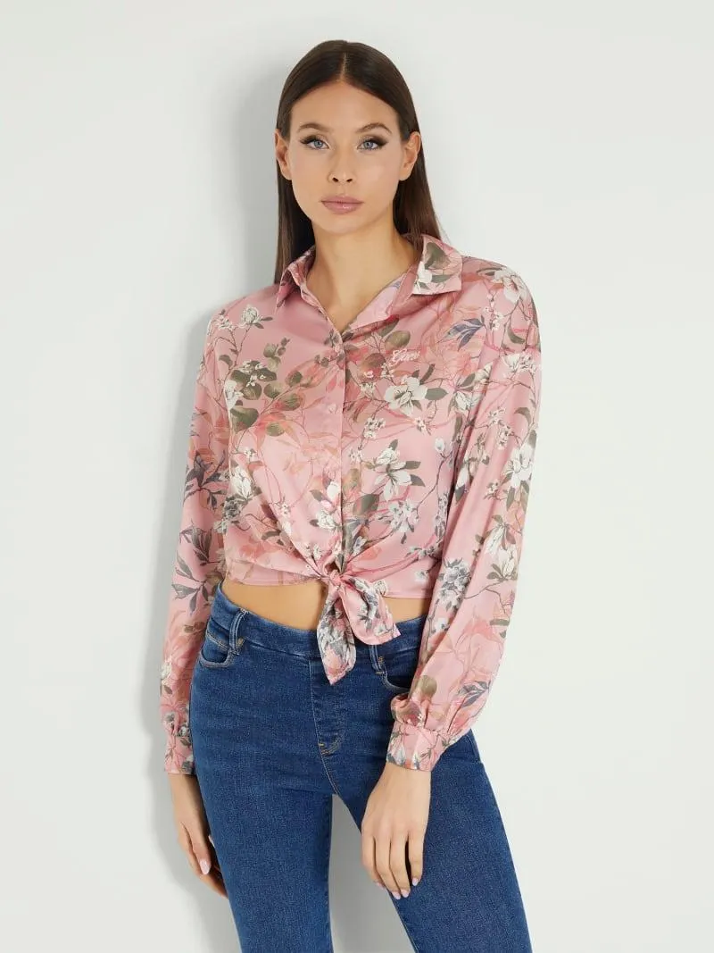 Bluse mit allover-print
