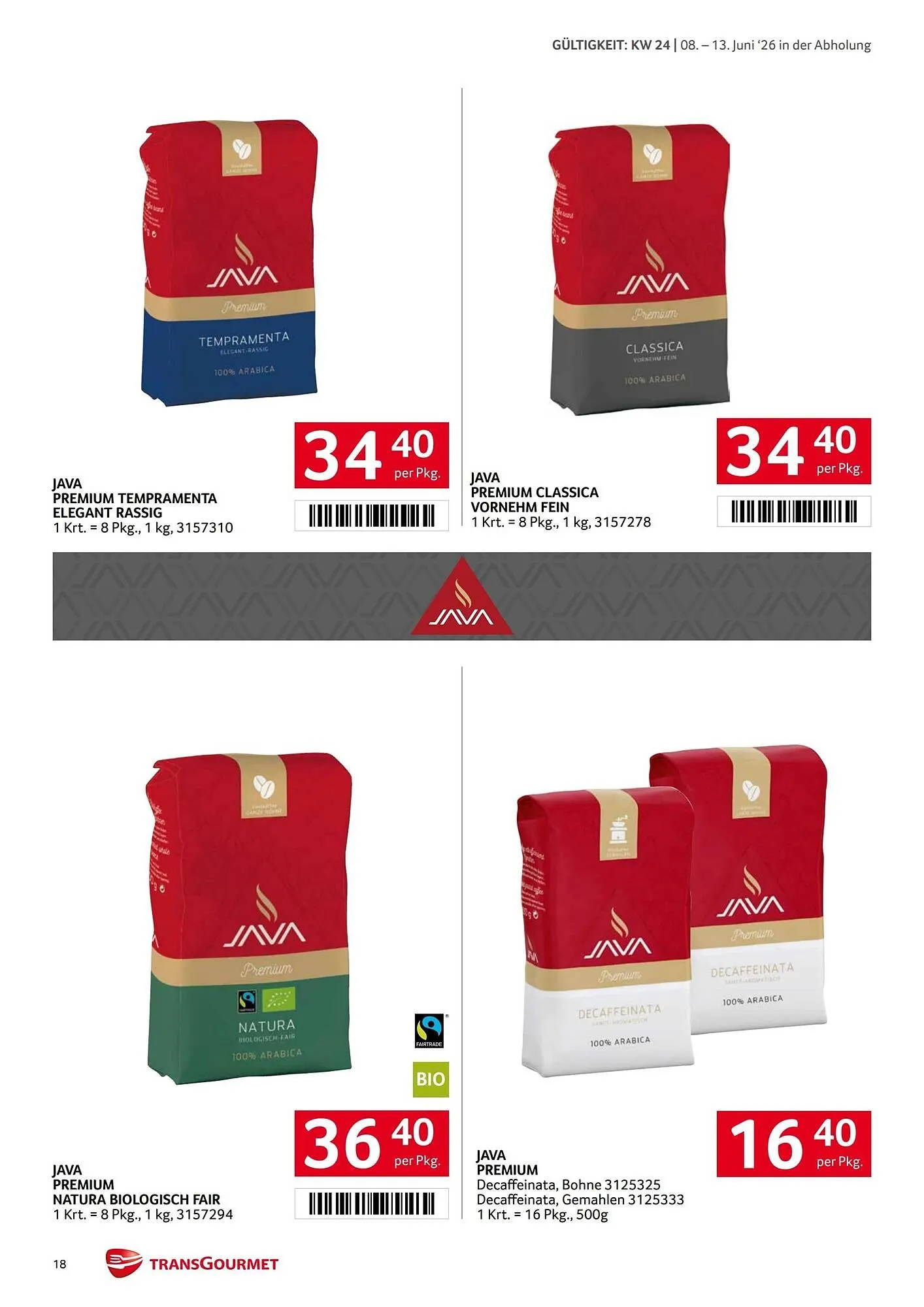 Transgourmet Flugblatt von 8. Juni bis 13. Juni 2026 - Flugblätt seite 18