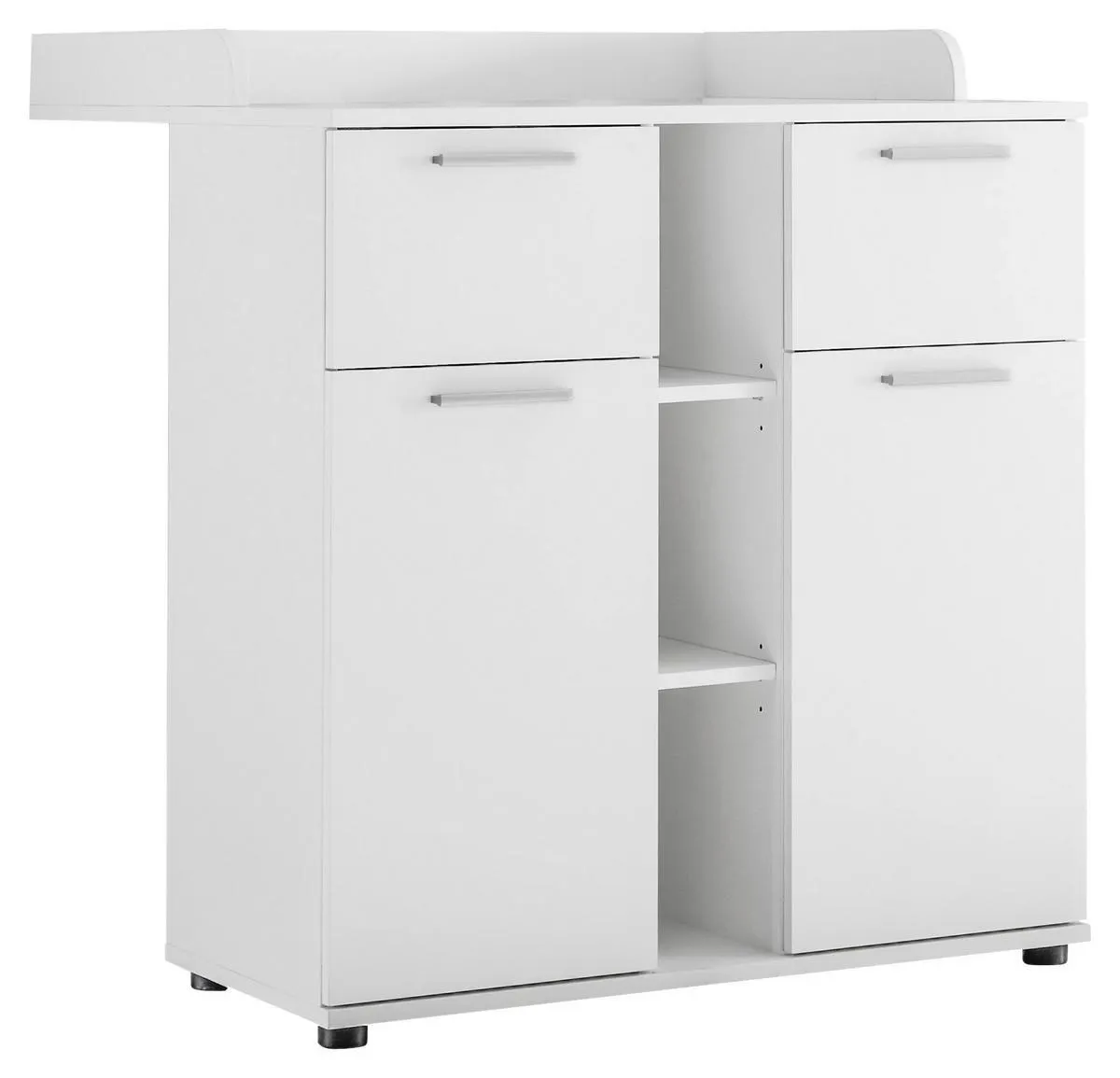 MID.YOU Wickelkommode Bibo B: 89 cm Weiß 2 Türen 2 Schubladen